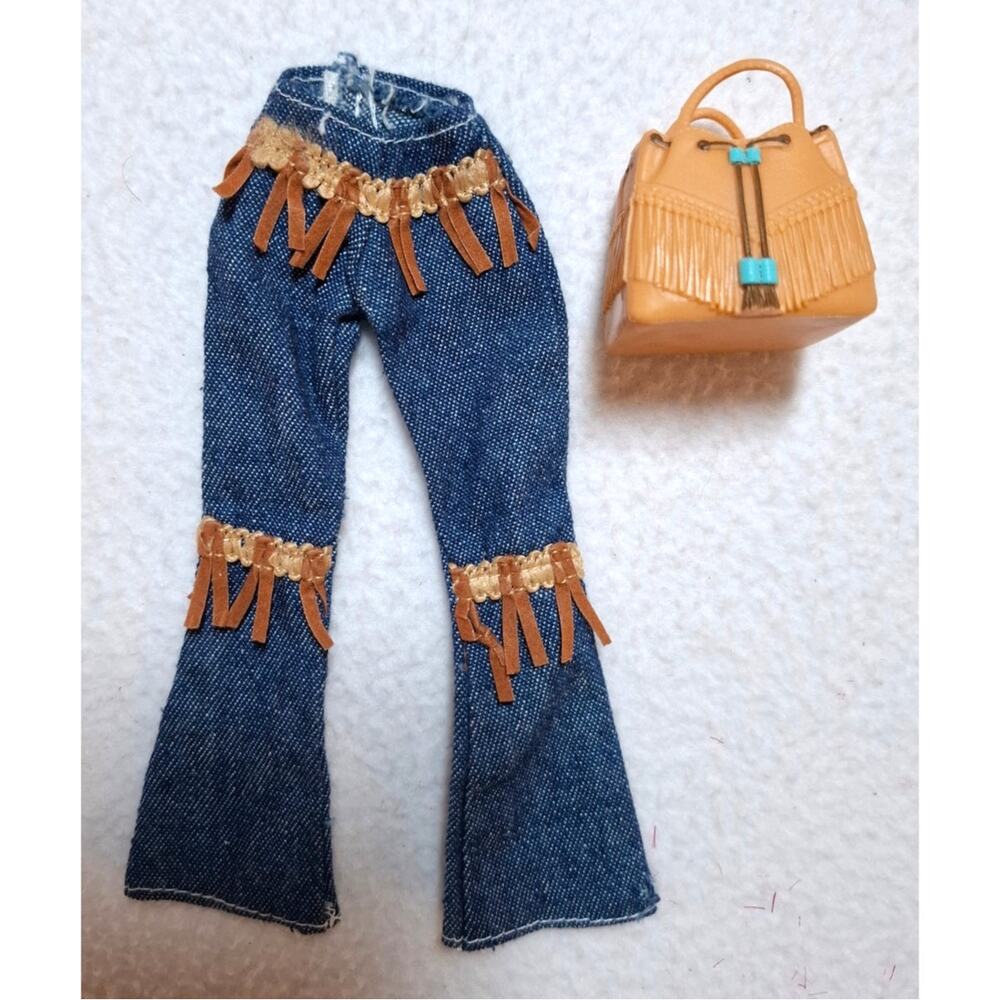 Bratz Denim Western Fringe Jeans LOL Surprise Native American Style Purse Hippie